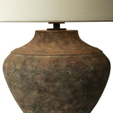 Welles Table Lamp 21", Rustic Brown with White Shade