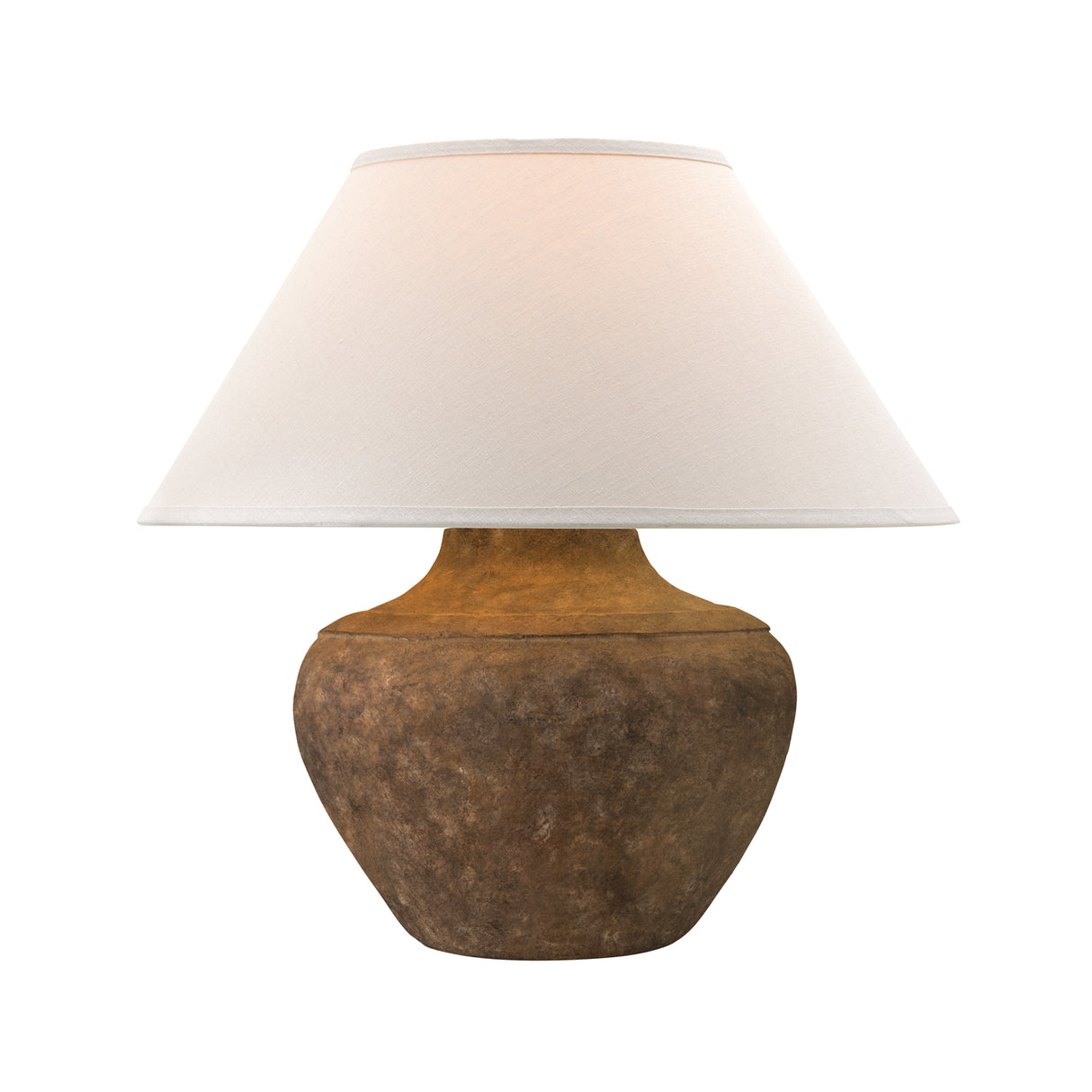 Welles Table Lamp 21", Rustic Brown with White Shade