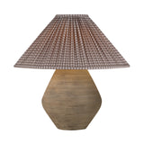 Welles Table Lamp 22", Fluted Brown with Brown Gingham Printed Shade