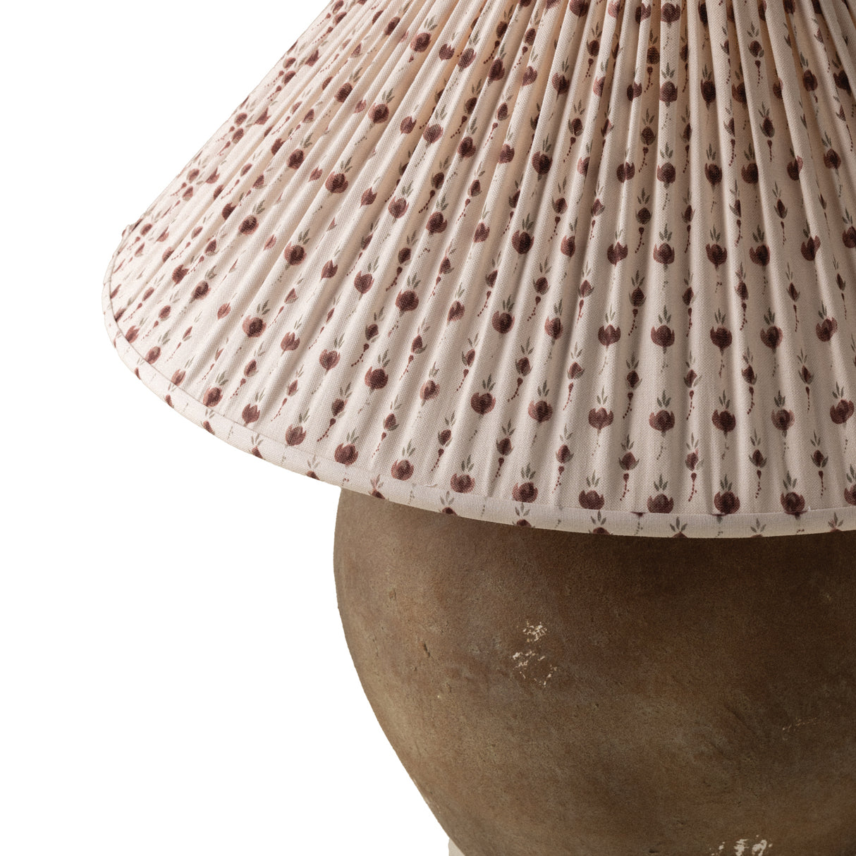 Welles Table Lamp 23", Distressed Brown with Red Primrose Printed Shade