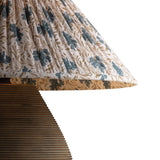 Welles Table Lamp 22", Fluted Brown with Slate Bloom Printed Shade