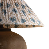 Welles Table Lamp 23", Distressed Brown with Slate Bloom Printed Shade