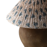 Welles Table Lamp 23", Distressed Brown with Slate Bloom Printed Shade