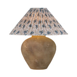 Welles Table Lamp 23", Distressed Brown with Slate Bloom Printed Shade
