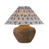 Welles Table Lamp 21", Rustic Brown with Slate Bloom Printed Shade