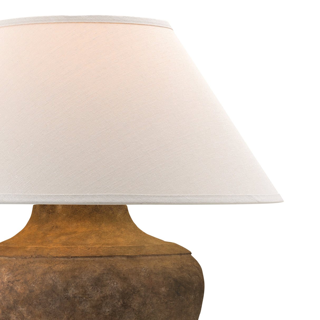 Welles Rechargeable Table Lamp 21", Rustic Brown with White Shade