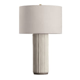 Wendi Table Lamp 31", Fluted Ivory Ceramic with Natural Linen Shade