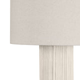 Wendi Table Lamp 31", Fluted Ivory Ceramic with Natural Linen Shade