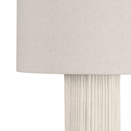 Wendi Table Lamp 31", Fluted Ivory Ceramic with Natural Linen Shade