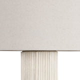 Wendi Table Lamp 31", Fluted Ivory Ceramic with Natural Linen Shade