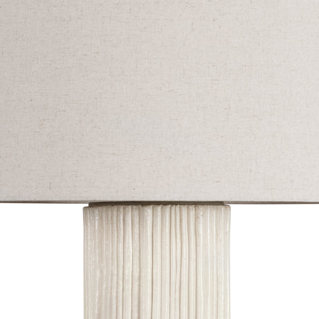 Wendi Table Lamp 31", Fluted Ivory Ceramic with Natural Linen Shade