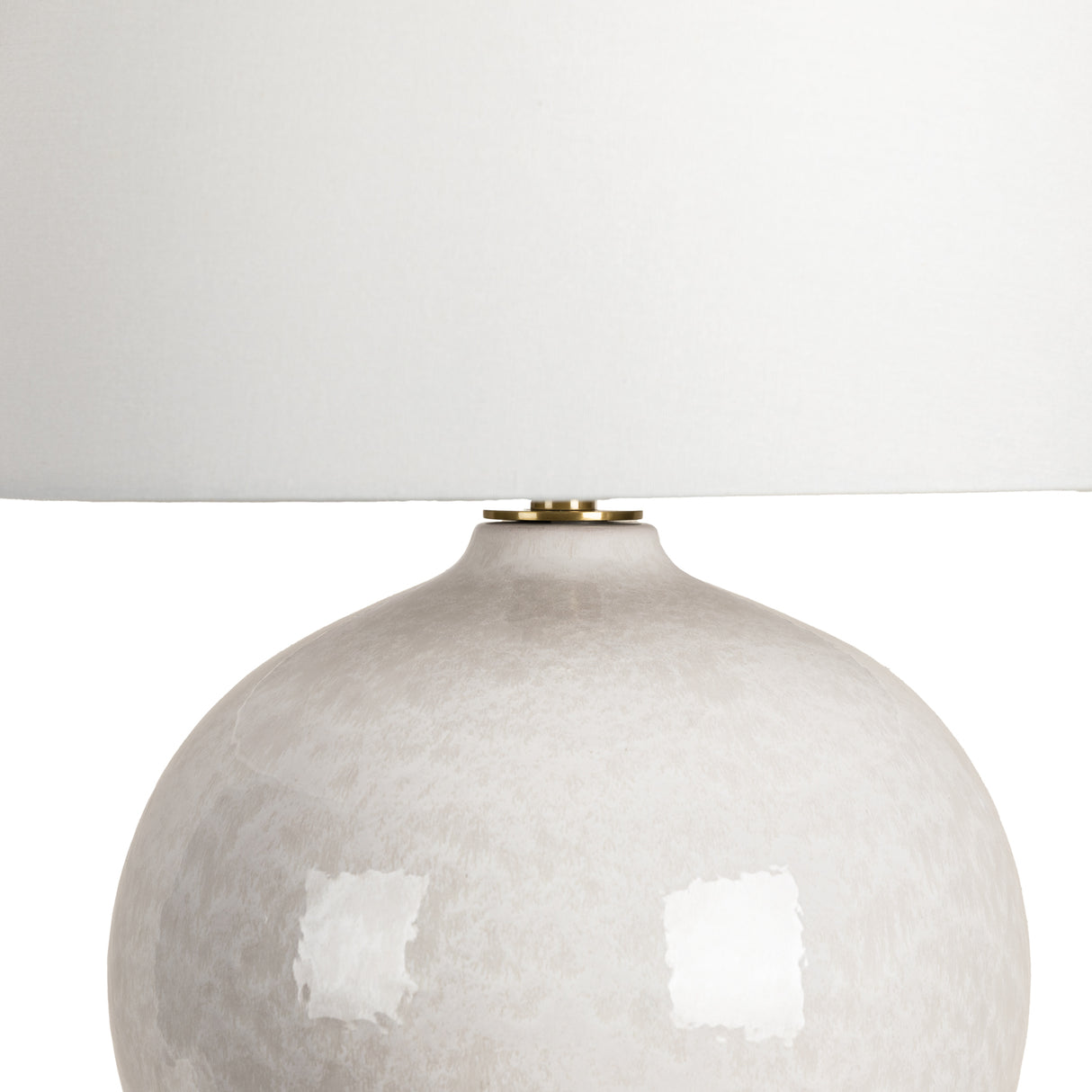 Syrene Table Lamp 21", Glossy Chalk with White Shade