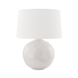 Syrene Table Lamp 21", Glossy Chalk with White Shade