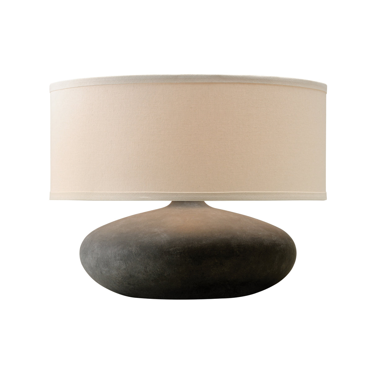 Helios Table Lamp 14", Black Cloud with Natural Linen Shade