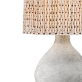 Helios Table Lamp 27", Gray Cloud with Red Primrose Printed Shade