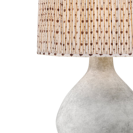 Helios Table Lamp 27", Gray Cloud with Red Primrose Printed Shade