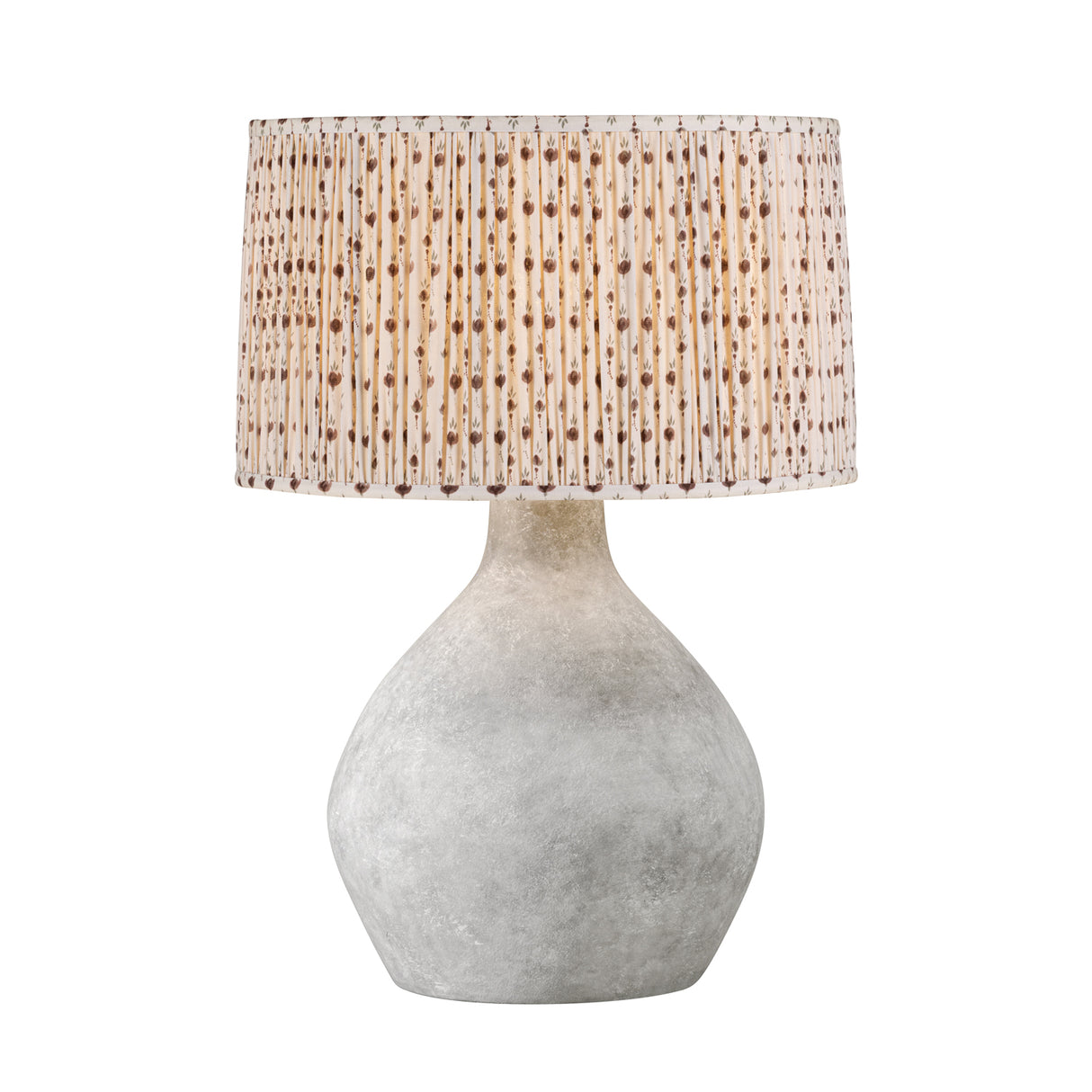 Helios Table Lamp 27", Gray Cloud with Red Primrose Printed Shade