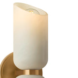 Vivara 2 Light Wall Sconce 15", Patina Brass and Cloud Glass