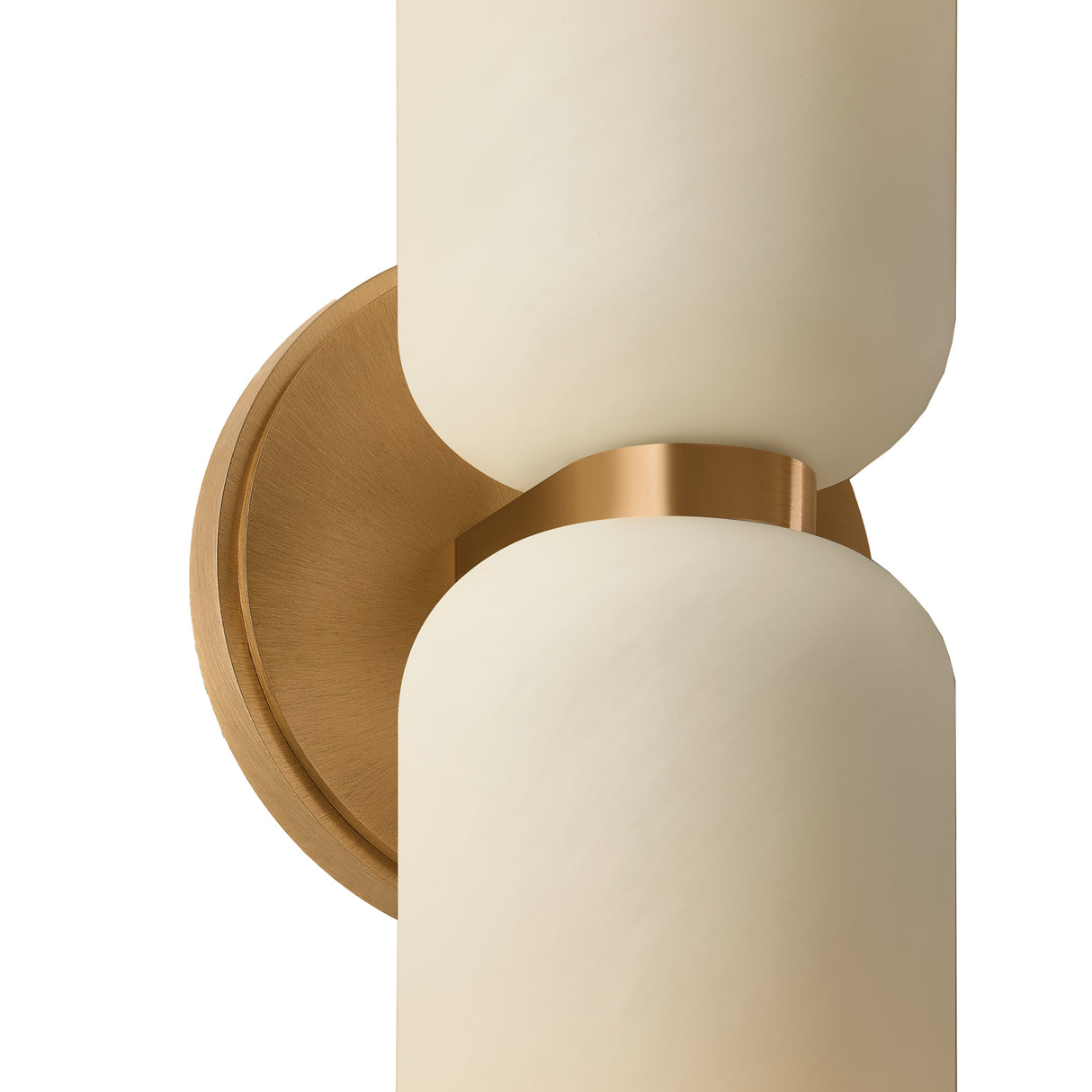 Vivara 2 Light Wall Sconce 15", Patina Brass and Cloud Glass
