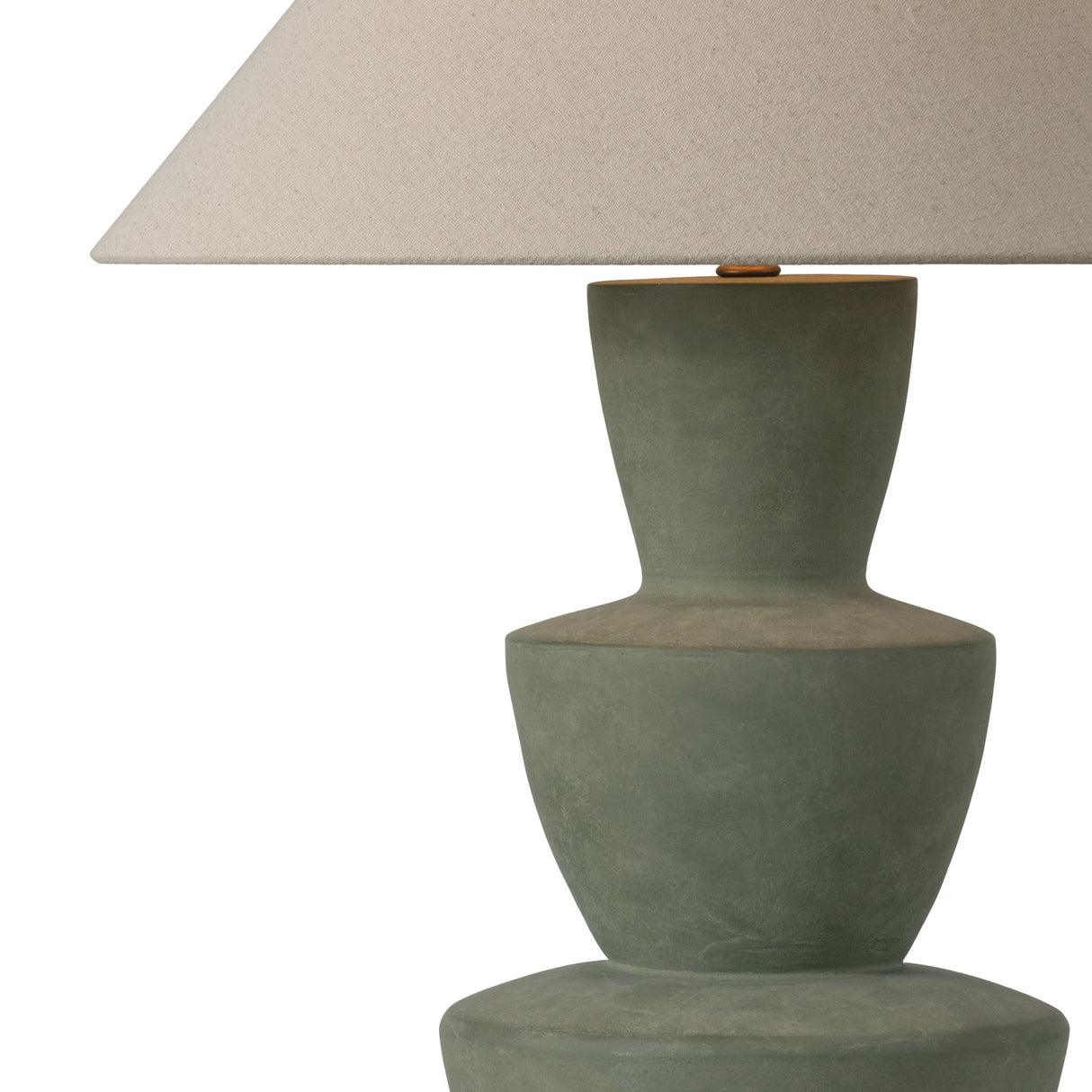 Andrea Table Lamp 27", Moss Ceramic with Beige Shade