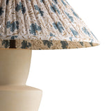 Andrea Table Lamp 27", Whitewashed Ceramic with Slate Bloom Printed Shade