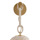 Kairo Wall Sconce 23", Champagne Leaf, Natural Rope and Bleached Rattan