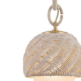 Kairo Wall Sconce 23", Champagne Leaf, Natural Rope and Bleached Rattan