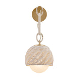 Kairo Wall Sconce 23", Champagne Leaf, Natural Rope and Bleached Rattan