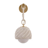 Kairo Wall Sconce 23", Champagne Leaf, Natural Rope and Bleached Rattan