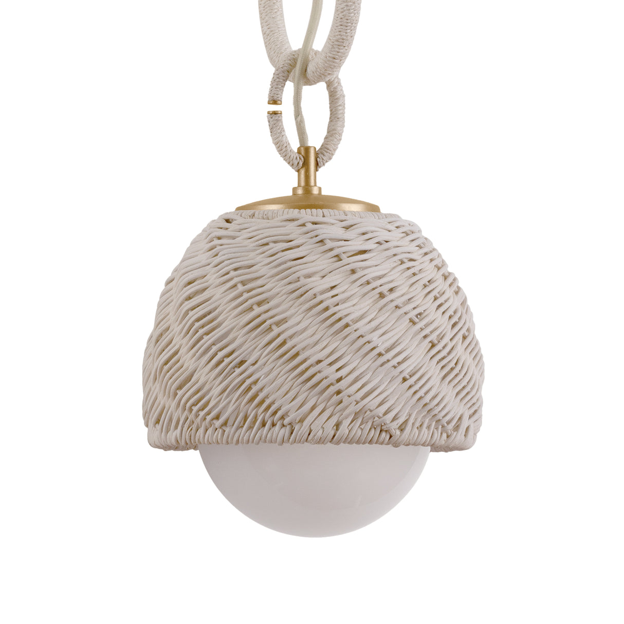 Kairo 2 Light Swag Chandelier, Champagne Leaf, Natural Rope and Bleached Rattan