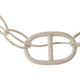 Kairo 2 Light Swag Chandelier, Champagne Leaf, Natural Rope and Bleached Rattan