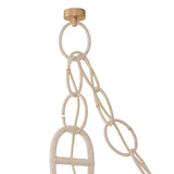 Kairo 2 Light Swag Chandelier, Champagne Leaf, Natural Rope and Bleached Rattan
