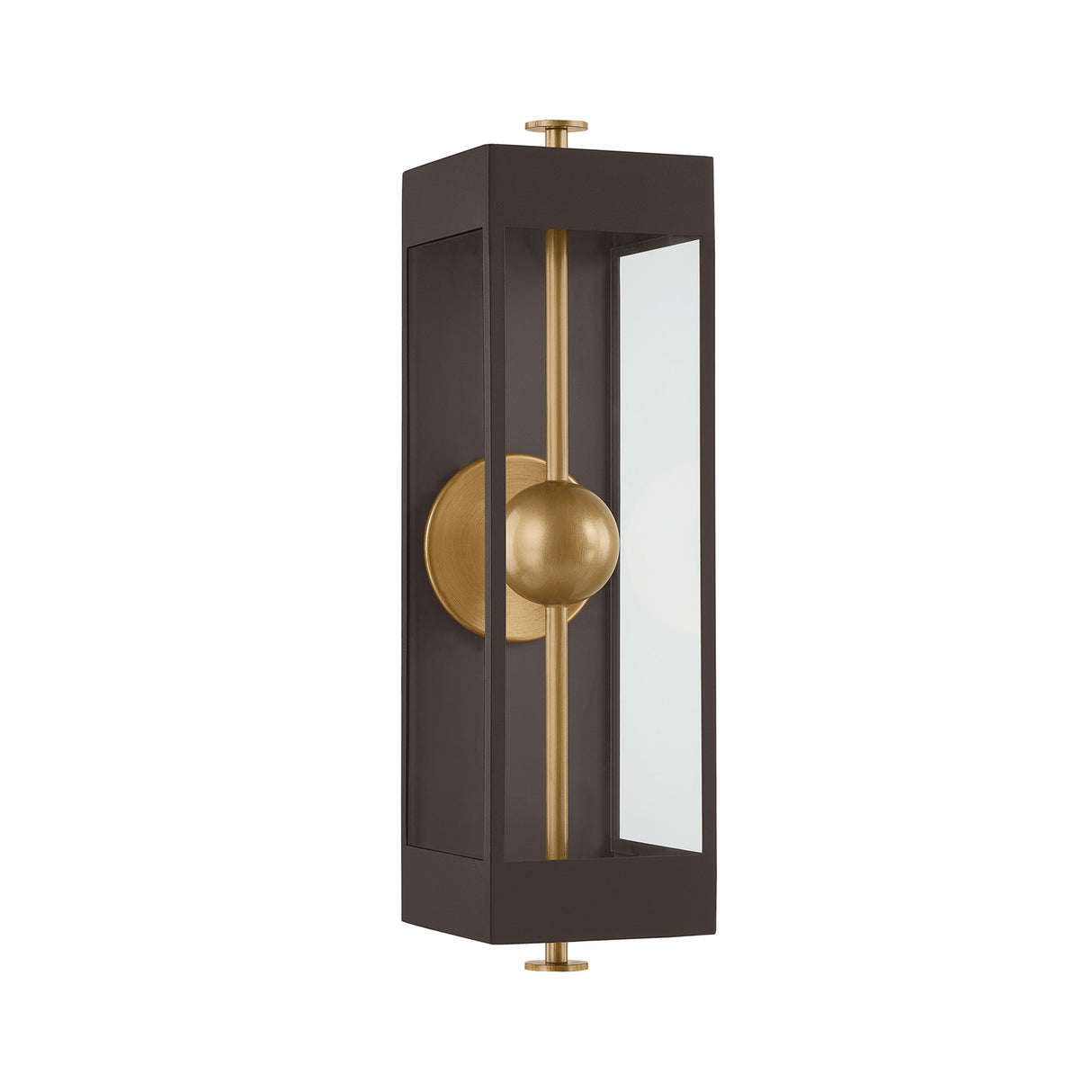 Granville LED Outdoor Wall Light 21", Textured Bronze and Patina Brass