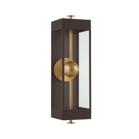 Granville LED Outdoor Wall Light 21", Textured Bronze and Patina Brass