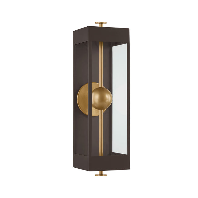 Granville LED Outdoor Wall Light 21", Textured Bronze and Patina Brass