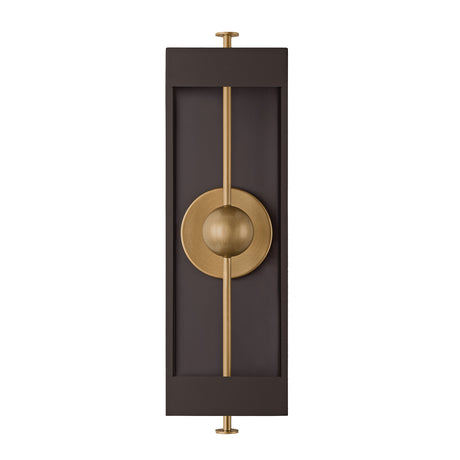 Granville LED Outdoor Wall Light, Large 27", Textured Bronze and Patina Brass