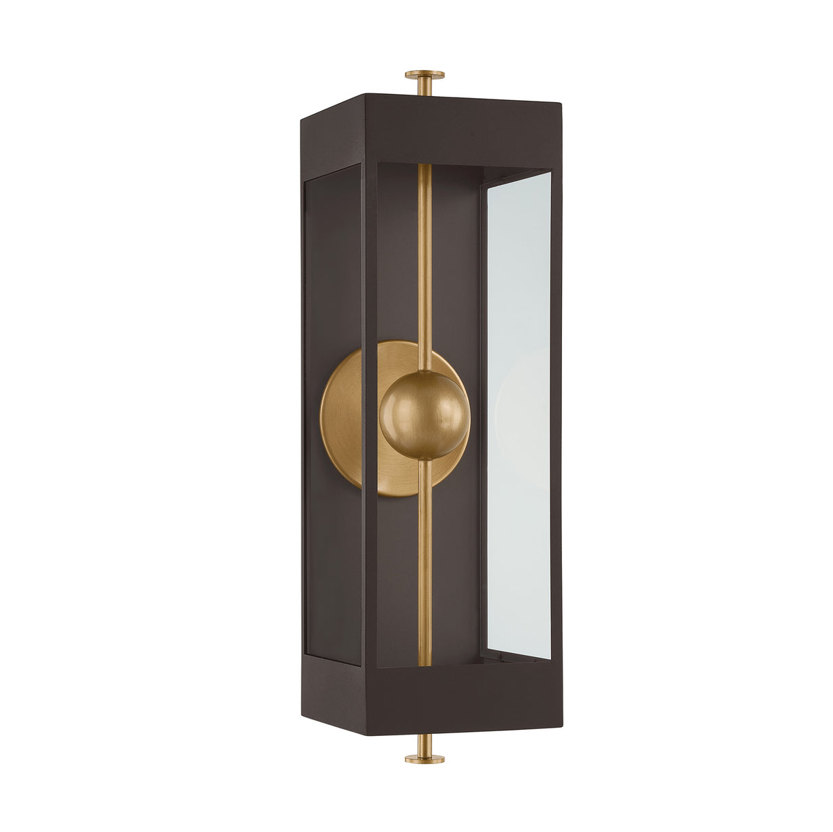 Granville LED Outdoor Wall Light 27", Textured Bronze and Patina Brass