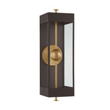 Granville LED Outdoor Wall Light 27", Textured Bronze and Patina Brass