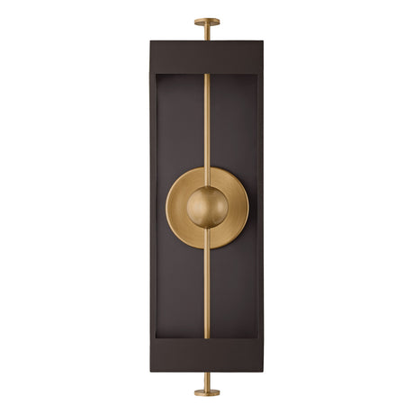 Granville LED Outdoor Wall Light, Extra Large 34", Textured Bronze and Patina Brass
