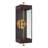 Granville LED Outdoor Wall Light 34", Textured Bronze and Patina Brass