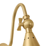Faye Gooseneck Rechargeable Wall Sconce, Aged Brass