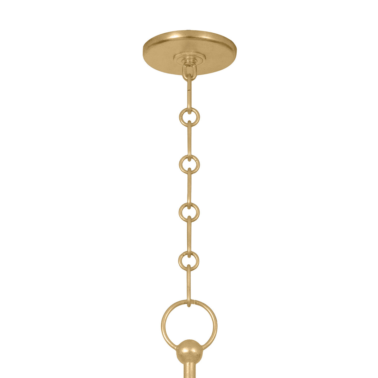 Benito Extra Large Pendant 28", Gold Leaf and Natural Rope