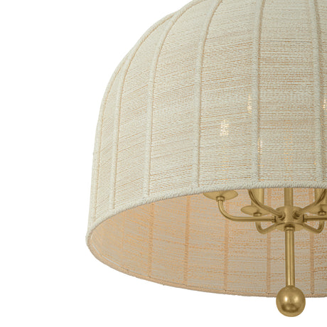 Benito Extra Large Pendant 28", Gold Leaf and Natural Rope