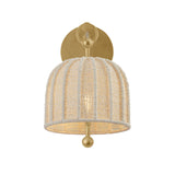 Benito Wall Sconce 12", Gold Leaf and Natural Rope