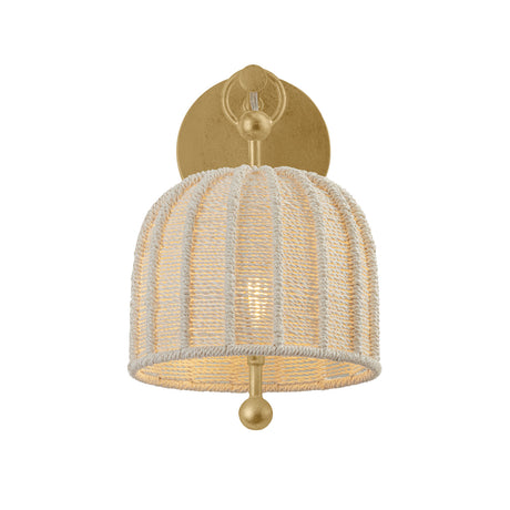 Benito Wall Sconce 12", Gold Leaf and Natural Rope