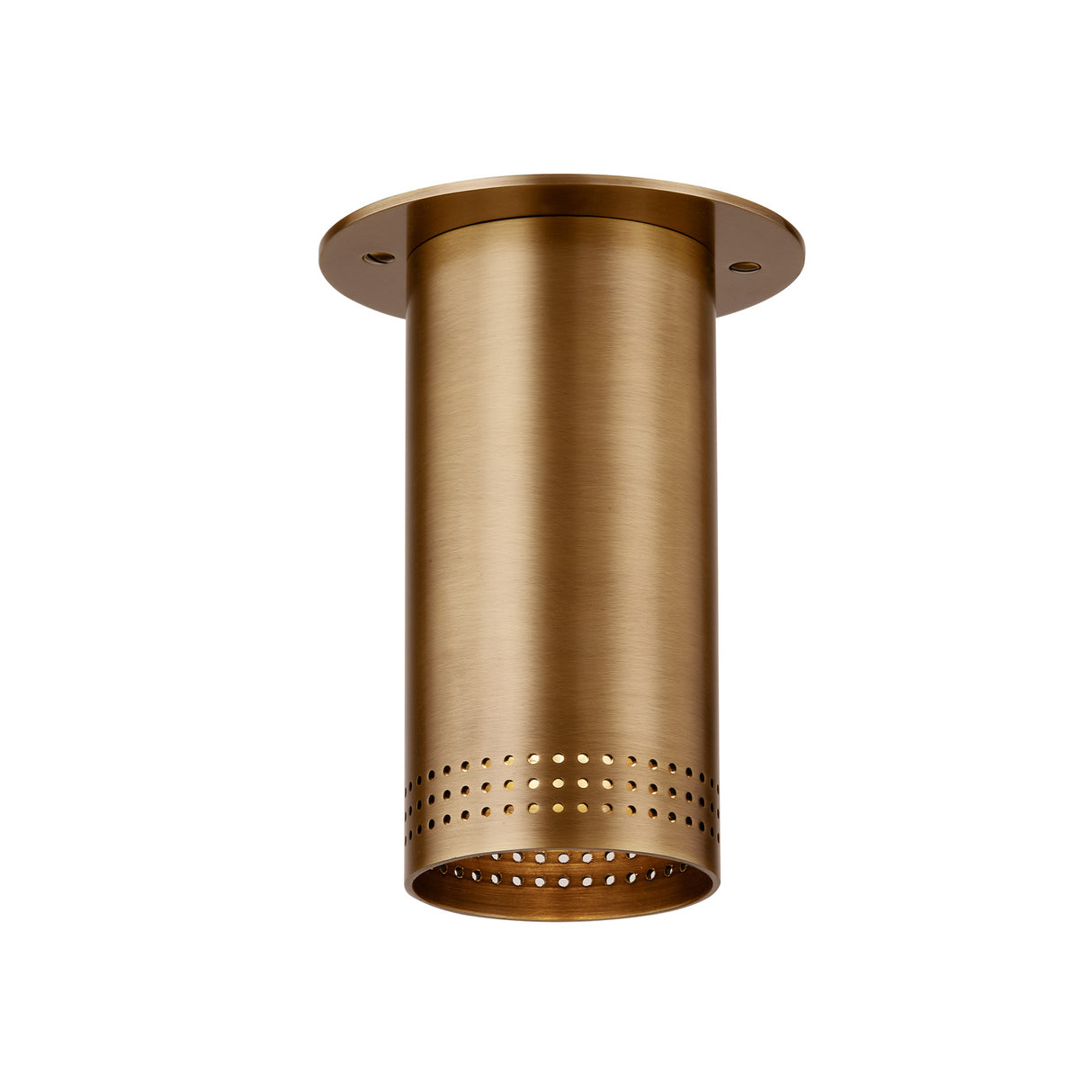 Bevan Small Cylinder Flush Mount 5", Patina Brass