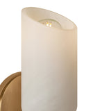 Vivara Wall Sconce 9", Patina Brass and Cloud Glass