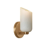 Vivara Wall Sconce 9", Patina Brass and Cloud Glass