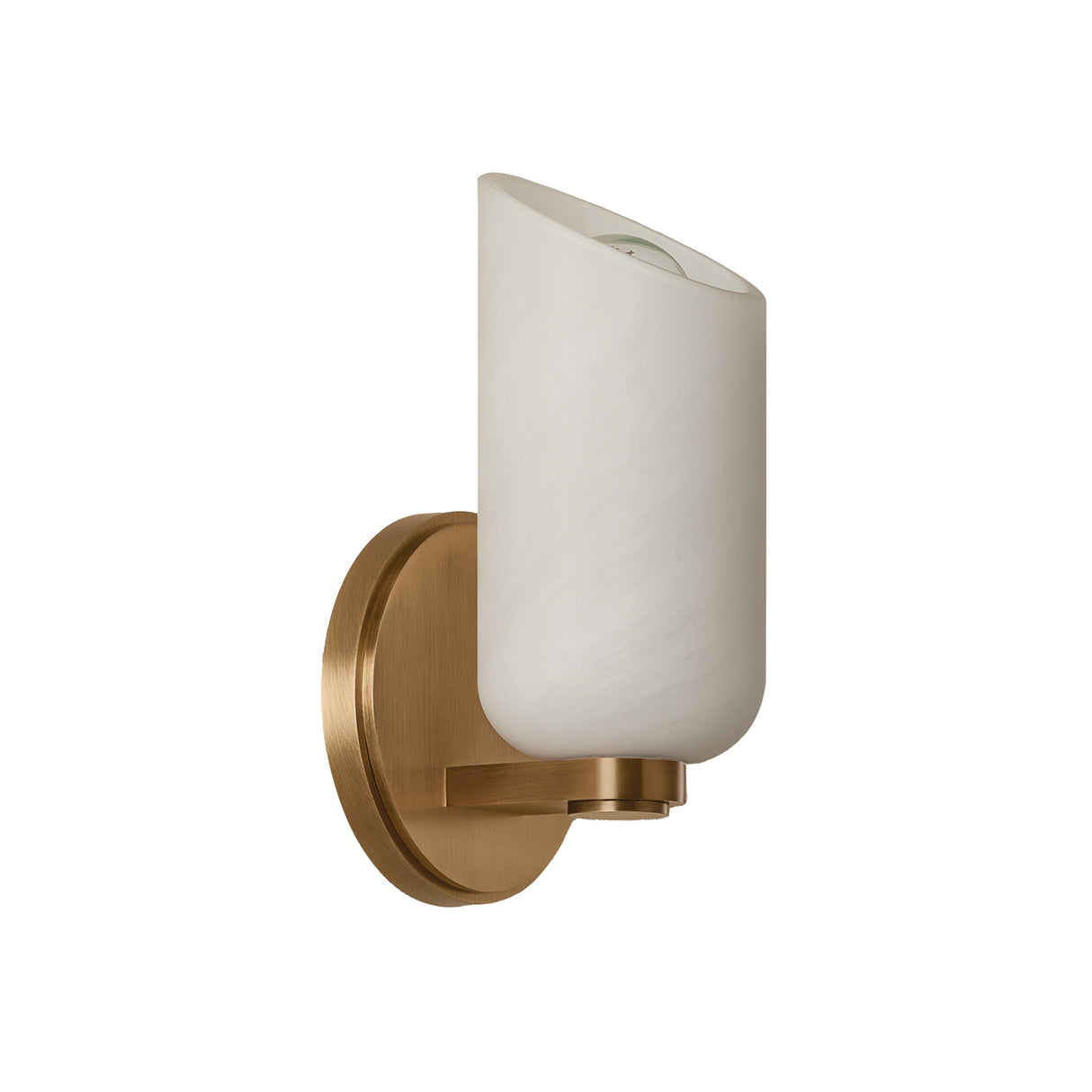 Vivara Wall Sconce 9", Patina Brass and Cloud Glass
