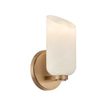 Vivara Wall Sconce 9", Patina Brass and Cloud Glass